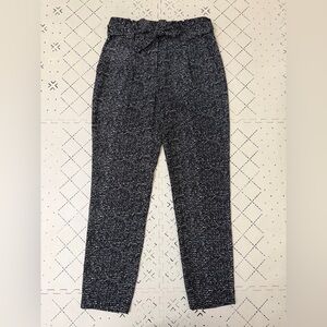 Express Ankle Women's Black Salt and Pepper Speckled Tie Waist dress pants 10L